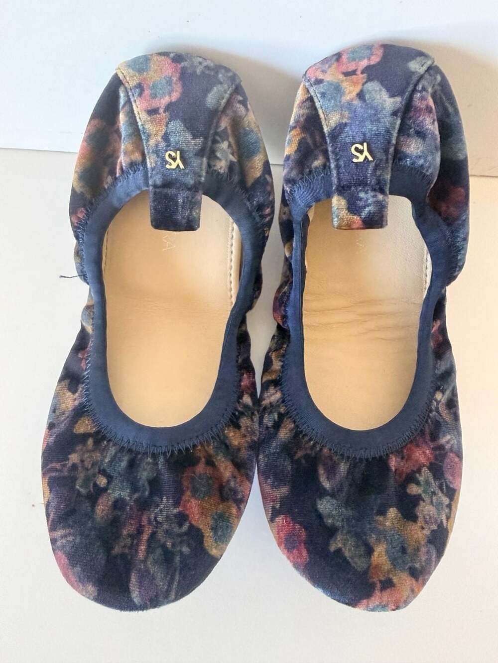 Yosi Samra Samara Floral Velvet Ballet Flats